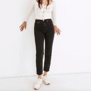 Madewell Classic Straight Jeans in Lunar Wash Black High Rise $128 Size 25 (0)‎